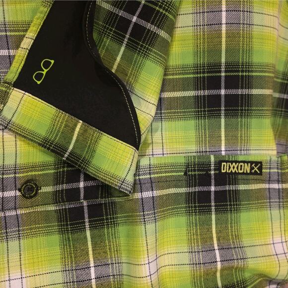 Dixxon Flannel Co “Arsenic Poison Series” Plaid Shirt 3XL Lime Black Limited Ed - Picture 7 of 9